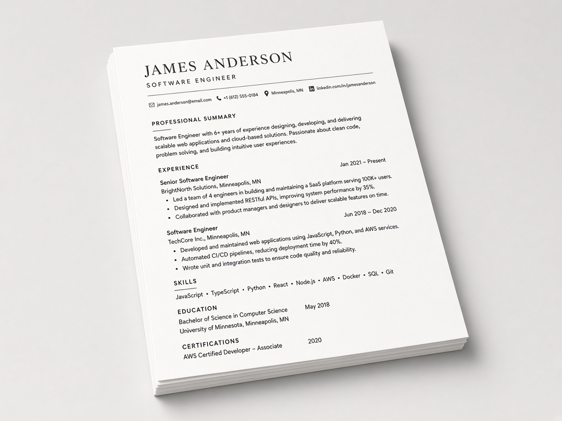CV / Resume Print